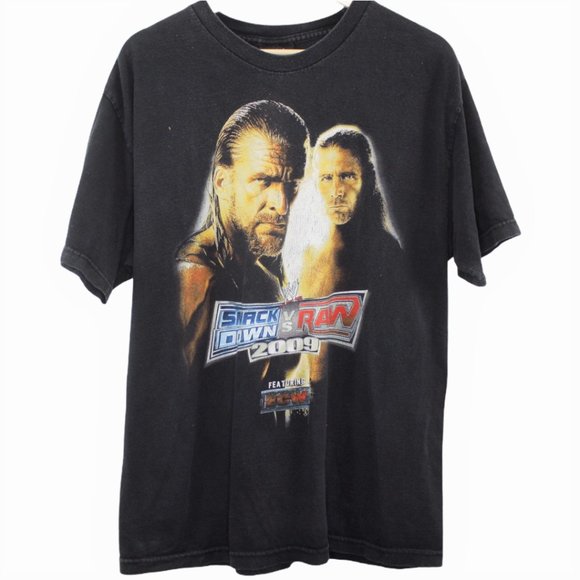Vintage Other - D261 Smack Down RAW 2009 WWE Wrestling Graphic Tee